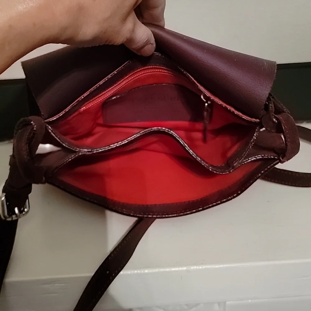 CELINE Lefebure Bordeaux Suede Saddle Bag - Picture 8 of 14